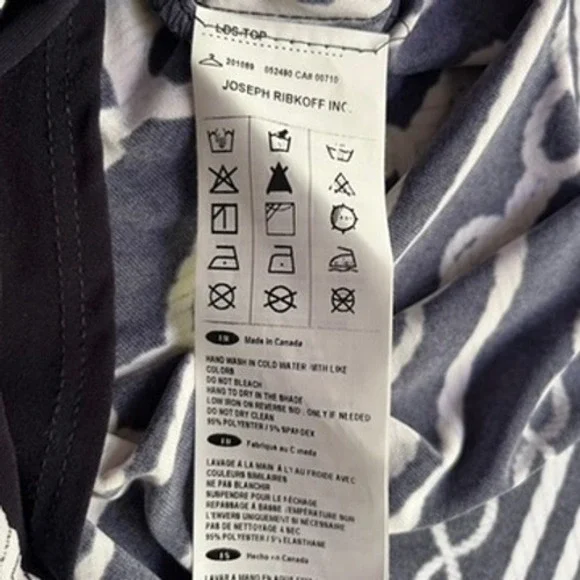 Joseph Ribkoff Nautical Rope V-Neck Top in Midnight Blue/Vanilla size 12 - Picture 13 of 14